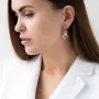 Серьги Пантера в белом золоте (фианиты) с04989 Оникс