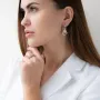 Серьги Пантера в белом золоте (фианиты) с04989 Оникс