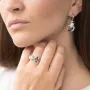 Серьги Пантера в белом золоте (фианиты) с04989 Оникс