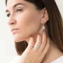 Серьги Пантера в белом золоте (фианиты) с04989 Оникс
