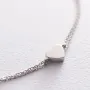 Браслет Сердечко в белом золоте б04560 Оникс 18