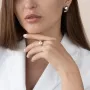 Золоті сережки-підвіски з фіанітами.