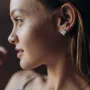 Серьги из желтого золота Клевер с перламутром с06362 Оникс
