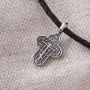 Серебряный православный крест с чернением 13134 Оникс