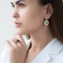 Серьги Клевер в красном золоте (эмаль) с07175 Оникс