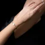 Золотой женский браслет Клевер б02734 Оникс 20