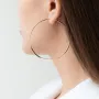 Серьги - кольца в желтом золоте (6.2 см) с07191 Оникс