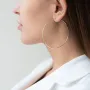 Серьги - кольца в желтом золоте (6.2 см) с07191 Оникс