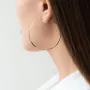 Серьги - кольца в желтом золоте (6.2 см) с07191 Оникс