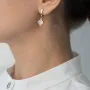 Золотые серьги Клевер с фианитом с04926 Оникс