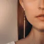 Висячі сережки з червоного золота с06353 Онікс