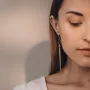 Висячі сережки з червоного золота с06353 Онікс
