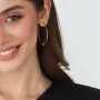 Серьги - кольца Гармония в красном золоте с07340 Оникс