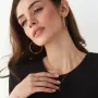 Серьги - кольца Гармония в красном золоте с07340 Оникс