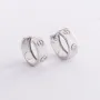 Серьги - кольца Love в белом золоте с07313 Оникс