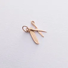 Золотий кулон Ножиці та гребінець п03377 Онікс