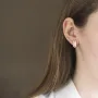 Золоті сережки з аметистом і фіанітами.