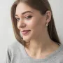 Золоті сережки з фіанітами і перлами.