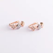 Золоті сережки Конюшина с05926 Онікс