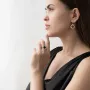 Серьги Клевер в желтом золоте (эмаль) с06810 Оникс