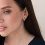 Золоті сережки-підвіски з фіанітами.