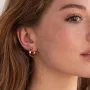 Золоті сережки-підвіски з фіанітами.