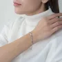 Двойной золотой браслет Монетки с фианитами б04290 Оникс 18.5