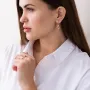 Серьги Пантеры в желтом золоте (фианиты) с07472 Оникс
