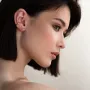 Сережки-кафи в жовтому золоті с07475 Онікс