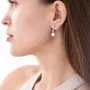 Серебряные серьги с жемчугом и фианитами 2451/1р-PWT Оникс