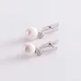 Серебряные серьги с жемчугом и фианитами 2451/1р-PWT Оникс