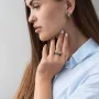 Золотые серьги с зелеными фианитами с05526 Оникс