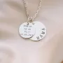 Подвійний кулон Мама та малюк (метрика народження) dvam Онікс