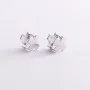 Серьги Крестики в белом золоте с06971 Оникс