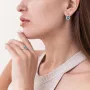 Серебряные серьги (фианиты, кварц) 2110/1р-QLB Оникс
