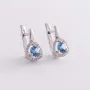 Серебряные серьги (фианиты, кварц) 2110/1р-QLB Оникс