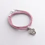 Шелковый розовый шнурок с гладкой застежкой (2мм) 18402 Оникс  40