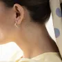 Серьги Клевер в желтом золоте с06936 Оникс
