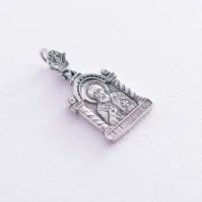 Подвеска Святой Николай в серебре 131771 Оникс