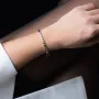Браслет Кубики у білому золоті б04377 Онікс 19
