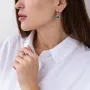 Золоті сережки-підвіски з фіанітами.