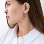 Золоті сережки-підвіски з фіанітами.