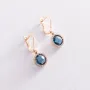 Золоті сережки-підвіски з фіанітами.