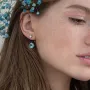 Золотые серьги - джекеты Магия (фианит, топаз) с06946 Оникс