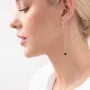Золоті сережки Зірочки на ланцюжку (емаль) с07350 Онікс