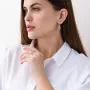 Серьги Пантеры в белом золоте (фианиты) с07474 Оникс