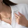 Золоті сережки-підвіски з фіанітами.