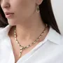 Золоті сережки-підвіски з фіанітами.