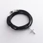 Черный шелковый шнурок с застежкой из белого золота (2мм) кол00849 Оникс  45