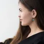Золотые серьги Влечение (топаз Лондон голубой) с05301 Оникс